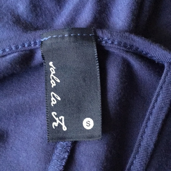 SOLA LA FE Blue Halter T-Shirt Dress, size Small - Picture 3 of 5